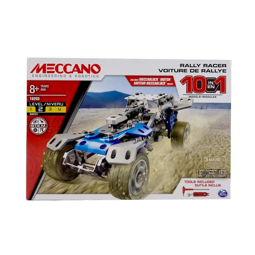 Meccano 10-in-1 Rally Racer Bilding Set | Level 2 | S.T.E.M. Toy **NEW